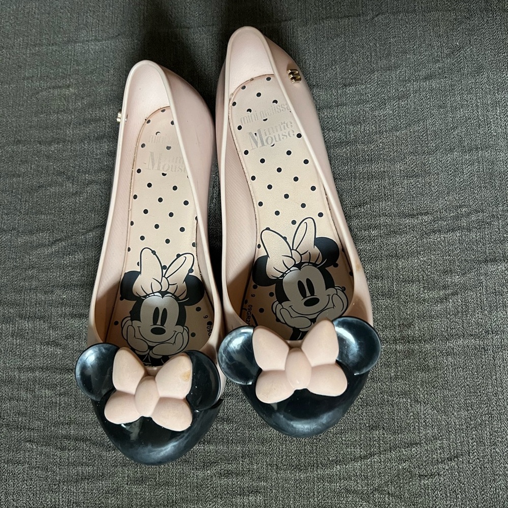 Mini Melissa Pink and Black Kids Dress Shoes